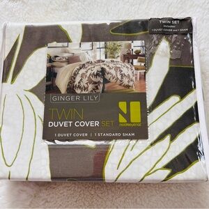 NWT notNeutral Ginger Lily Twin Duvet Cover Set – Modern Floral, 2-Piece, Cotton